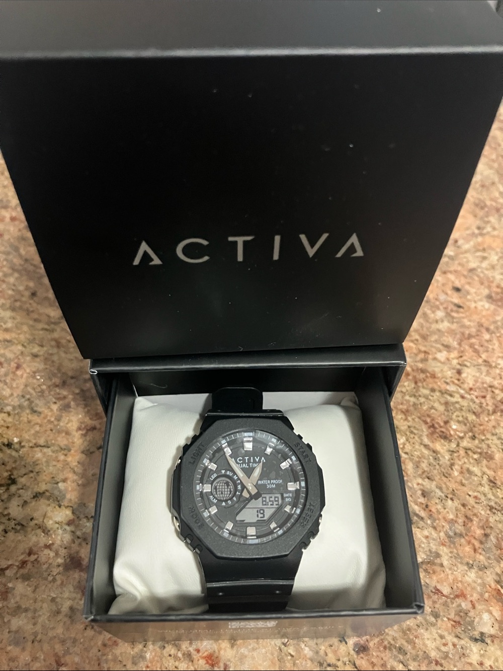 Activa Black Men's Dual-Display Sport Watch